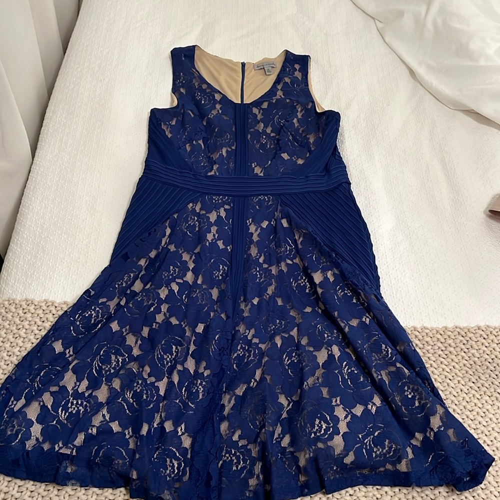 Blue and nude dress